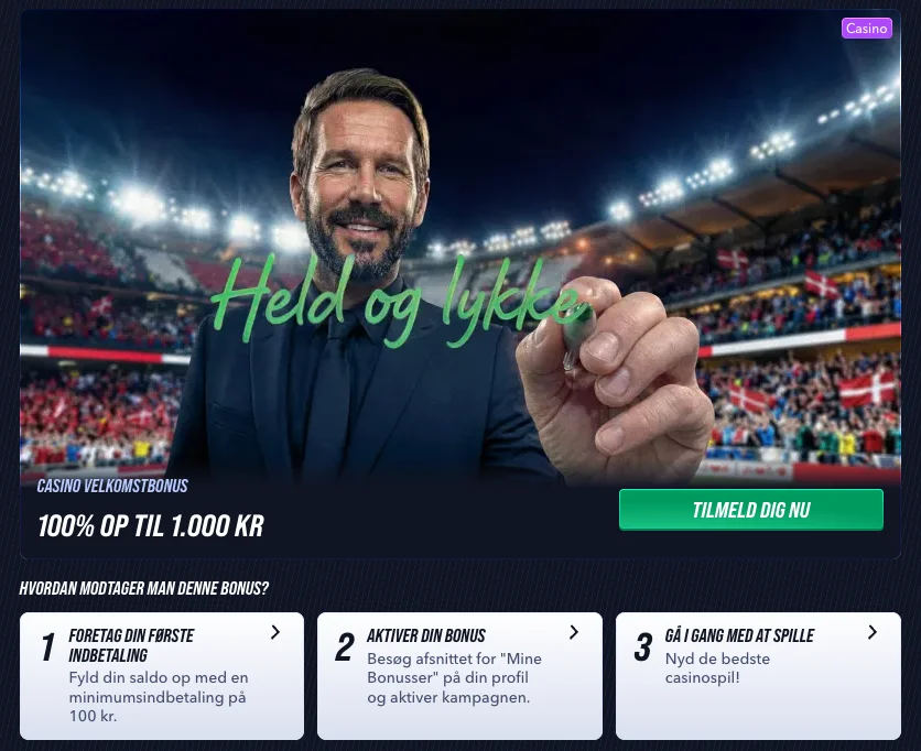 Betinia Casino med velkomstbonus på 100 % op til 1.000