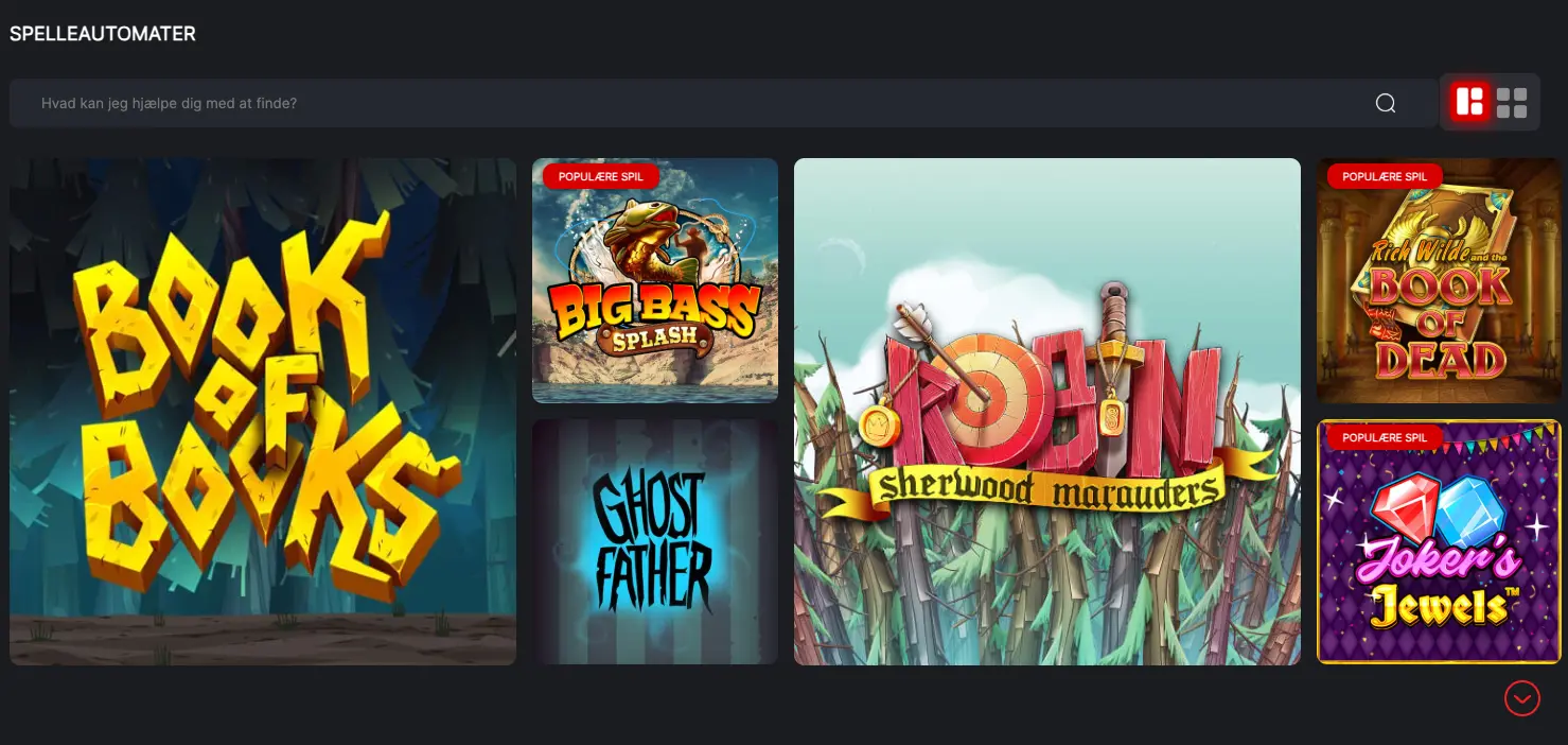 Knightslots casino spilleautomater med udvalg af populære slots som Book of Ra, Big Bass Splash og Book of Dead